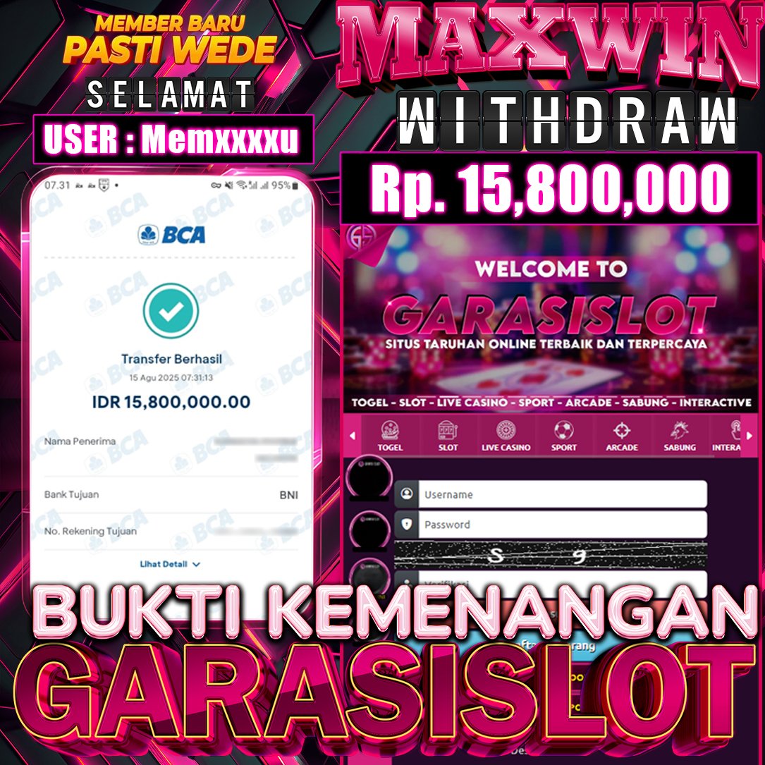 GARASISLOT | LOGIN MENANG BESAR | BUKTI JP SLOT ONLINE