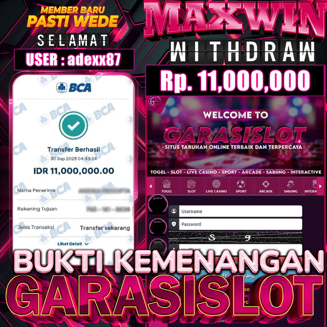 GARASISLOT Bukti kemenangan Starlight Princess 1000